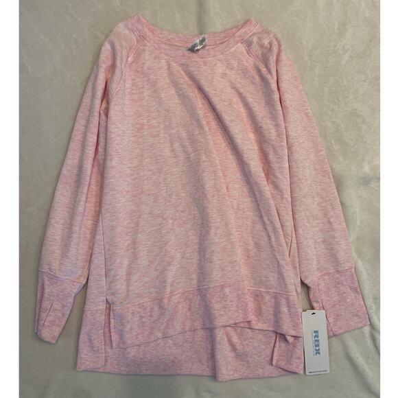 RBX ACTIVE Women's Studio French Terry Sweatshirt Size XL Pink Heathered NEW - Picture 1 of 6